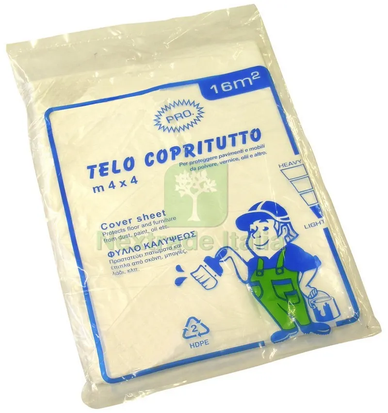 100PZ TELO COPRITUTTO PRO gr. 100 mq. 16 (4x4) — Teli e film di protezione — rif. FERX.VIT27822 100PZ TELO COPRITUTTO PRO gr. 100 mq. 16 (4x4) — Teli e film di protezione — rif. FERX.VIT27822