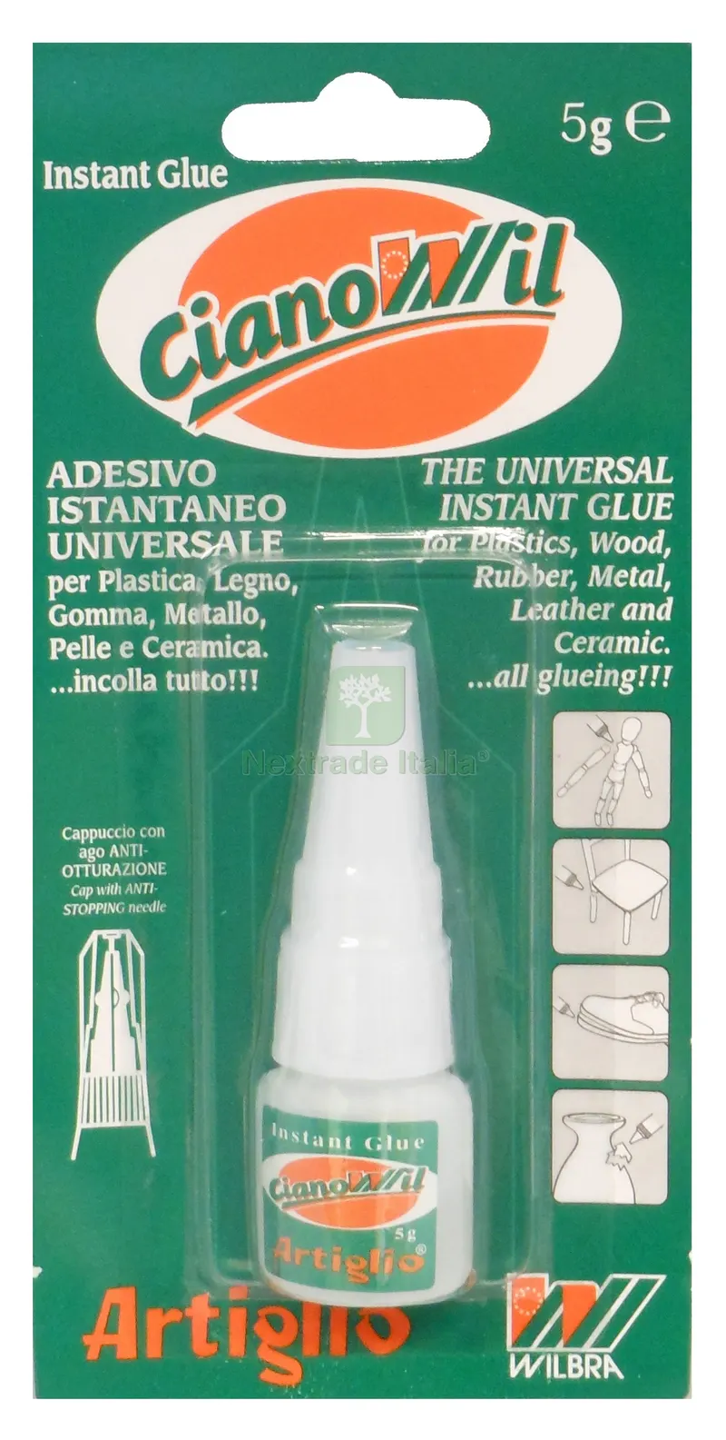 12PZ COLLA CIANOWIL BLISTER gr. 5 — Adesivi e sigillanti — rif. FERX.VIT39389 12PZ COLLA CIANOWIL BLISTER gr. 5 — Adesivi e sigillanti — rif. FERX.VIT39389
