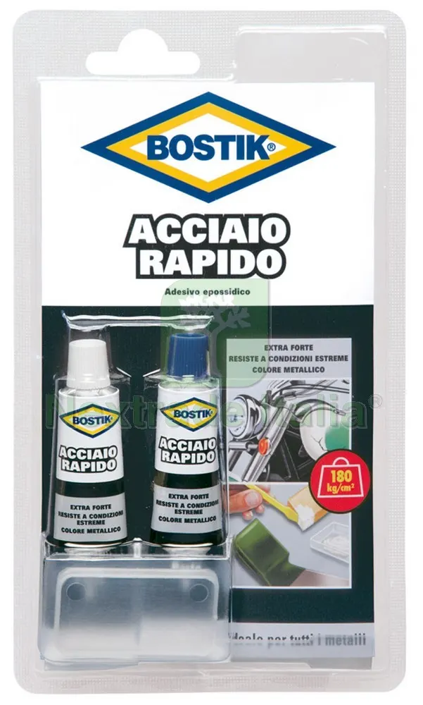 12PZ COLLA BOSTIK ACCIAIO RAPIDO BLISTER ml. 30 (2 tub. ml. 15) — Adesivi e sigillanti — rif. FERX.VIT23121