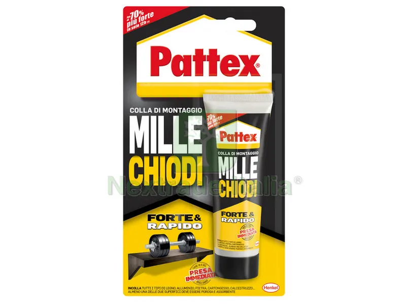 12PZ Colla Pattex Mille Chiodi Forte&rapido gr. 100 (blister) — Chiodi e graffe — rif. FERX.VIT26308 12PZ Colla Pattex Mille Chiodi Forte&rapido gr. 100 (blister) — Chiodi e graffe — rif. FERX.VIT26308