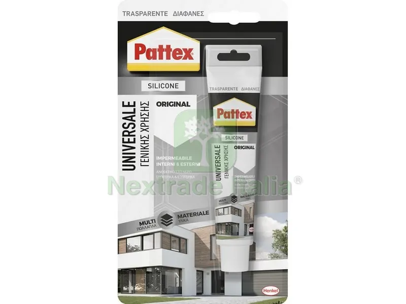 SILICONE PATTEX UNIVERSALE TRASPARENTE BLISTER ml. 50 — Adesivi e sigillanti — rif. FERX.VIT748