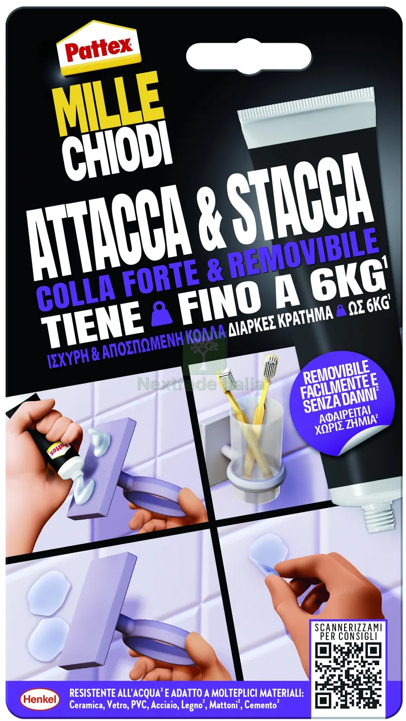 12PZ Colla Pattex Mille Chiodi Attacca & Stacca gr. 44 — Chiodi e graffe — rif. FERX.VIT57703 — foto 2 12PZ Colla Pattex Mille Chiodi Attacca & Stacca gr. 44 — Chiodi e graffe — rif. FERX.VIT57703 — foto 2