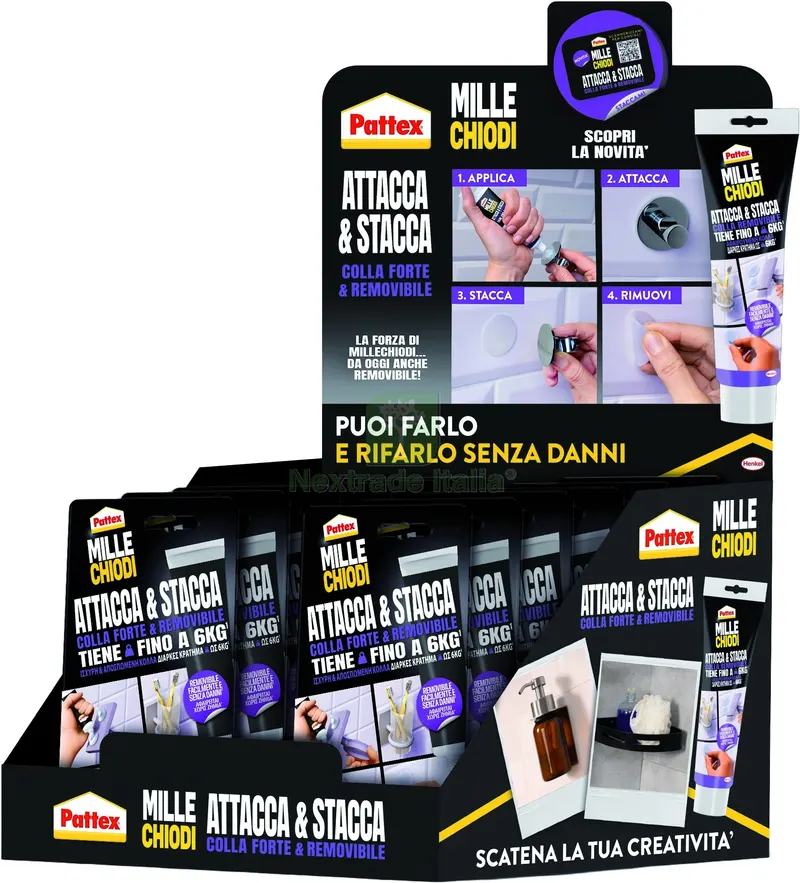 12PZ Colla Pattex Mille Chiodi Attacca & Stacca gr. 44 — Chiodi e graffe — rif. FERX.VIT57703 — foto 3 12PZ Colla Pattex Mille Chiodi Attacca & Stacca gr. 44 — Chiodi e graffe — rif. FERX.VIT57703 — foto 3