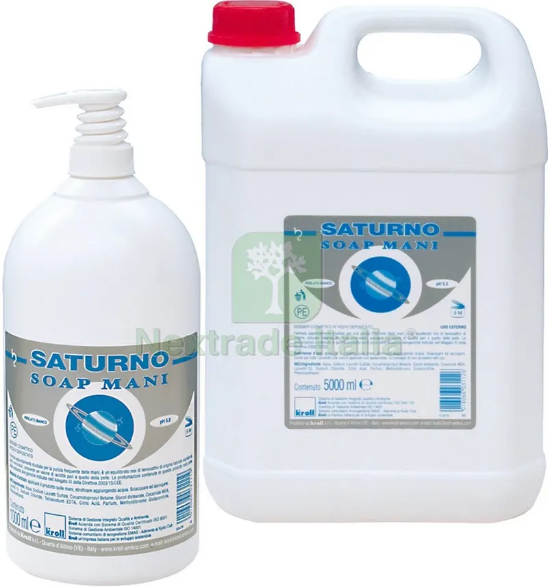 4PZ DETERGENTE LIQUIDO LAVAMANI SATURNO lt. 5 — Sgrassanti e detergenti pittura — rif. FERX.VIT22070
