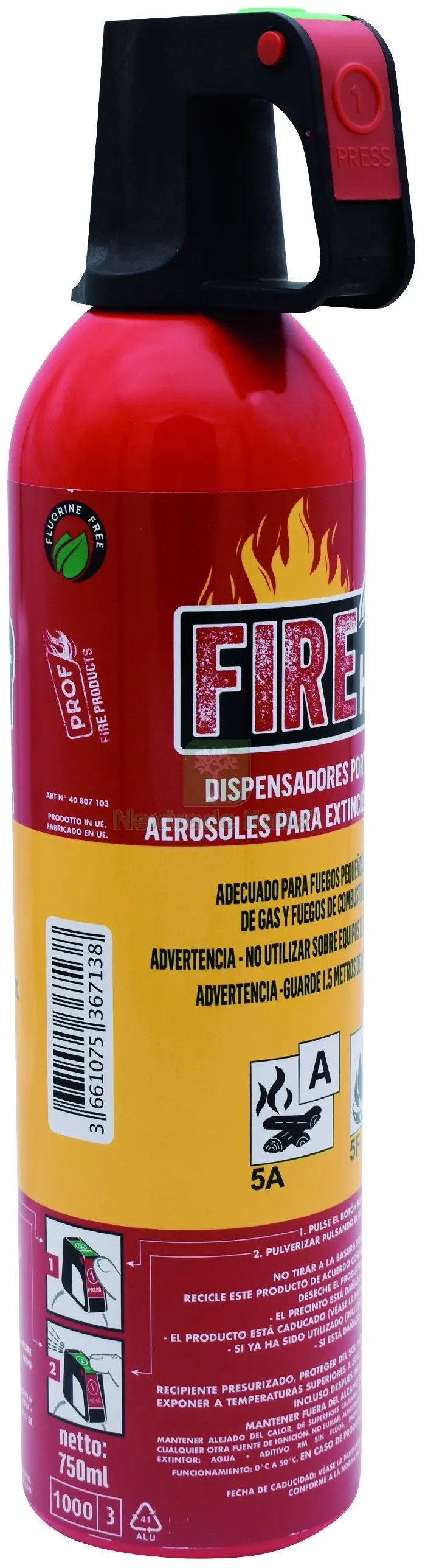 ESTINTORE PORTATILE ml. 750 — Protezioni corpo — rif. FERX.VIT55888 ESTINTORE PORTATILE ml. 750 — Protezioni corpo — rif. FERX.VIT55888