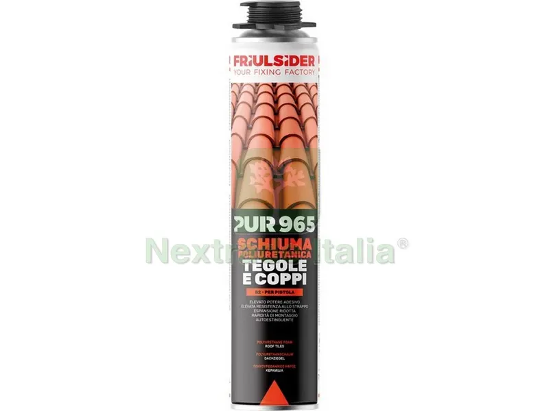 12PZ SCHIUMA POLIURETANICA PUR 965 TEGOLE E COPPI SPRUZZATORE ml. 750 — Adesivi e sigillanti — rif. FERX.VIT55452 12PZ SCHIUMA POLIURETANICA PUR 965 TEGOLE E COPPI SPRUZZATORE ml. 750 — Adesivi e sigillanti — rif. FERX.VIT55452
