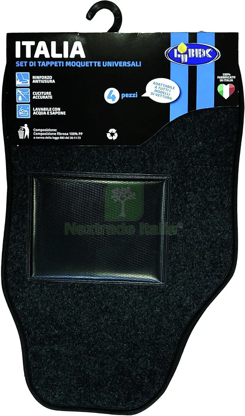 Lubex SET 4 TAPPETI UNIVERSALI PER AUTO IN MOQUETTE ''ITALIA'' — Cura e pulizia auto — rif. FERX.VIT59158 Lubex SET 4 TAPPETI UNIVERSALI PER AUTO IN MOQUETTE ''ITALIA'' — Cura e pulizia auto — rif. FERX.VIT59158