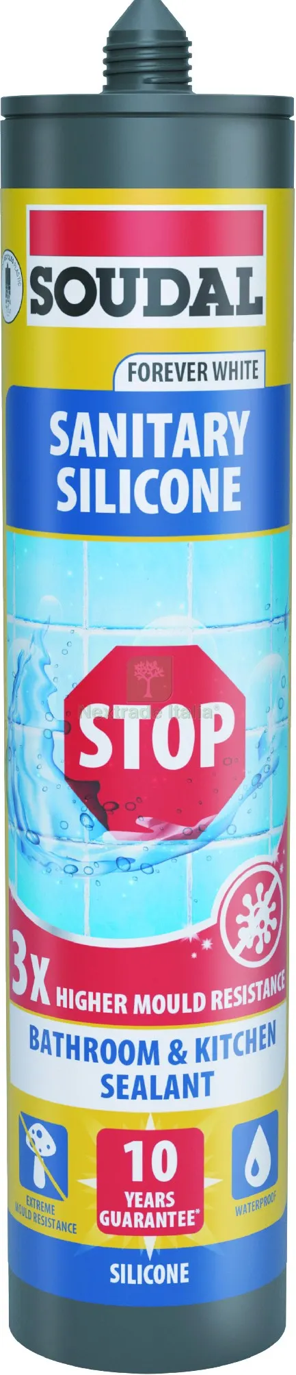 12PZ Soudal SILICONE ACETICO PER SANITARI ''MUFFA STOP'' ml. 290 - Bianco — Adesivi e sigillanti — rif. FERX.VIT60322 12PZ Soudal SILICONE ACETICO PER SANITARI ''MUFFA STOP'' ml. 290 - Bianco — Adesivi e sigillanti — rif. FERX.VIT60322
