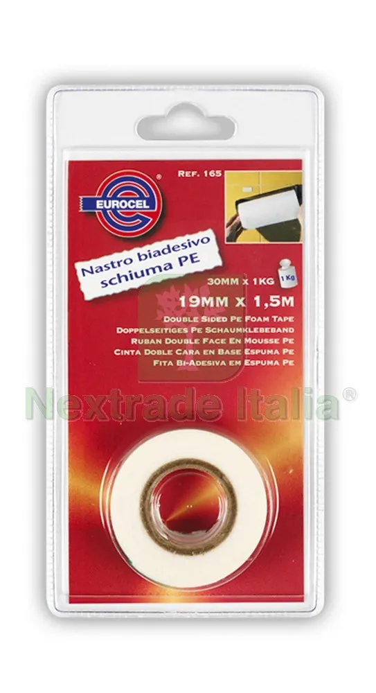 NASTRO BIADESIVO FISSAFORTE mm. 19x1,5 mt. col. Bianco — Adesivi e sigillanti — rif. FERX.VIT29495 NASTRO BIADESIVO FISSAFORTE mm. 19x1,5 mt. col. Bianco — Adesivi e sigillanti — rif. FERX.VIT29495