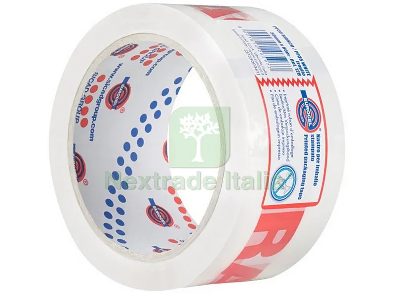 24RT NASTRO DA IMBALLO FRAGILE PP36 mm. 50x66 mt. col. Bianco — Adesivi e sigillanti — rif. FERX.VIT52857