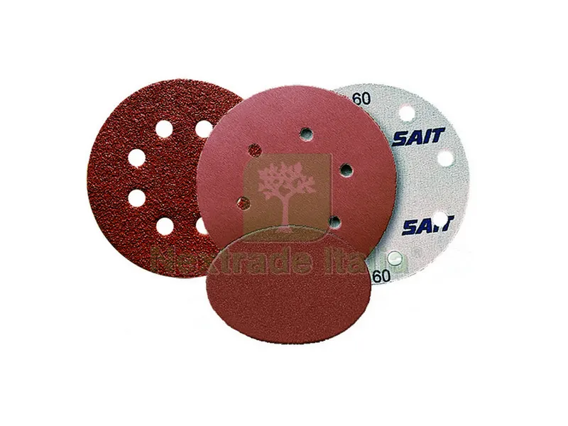 50PZ DISCO VELCRATO D-SAITAC-VEL tipo AW-D - Ø mm. 150 (15 fori) grana 80 — Punte, frese e dischi — rif. FERX.VIT40262