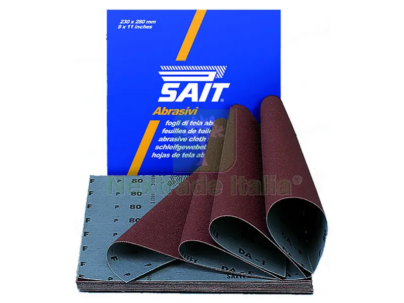25FOGLI FOGLIO DI TELA ABRASIVA S-SAITEX DA-F mm. 230x280 grana 120 — Punte, frese e dischi — rif. FERX.VIT40069 25FOGLI FOGLIO DI TELA ABRASIVA S-SAITEX DA-F mm. 230x280 grana 120 — Punte, frese e dischi — rif. FERX.VIT40069