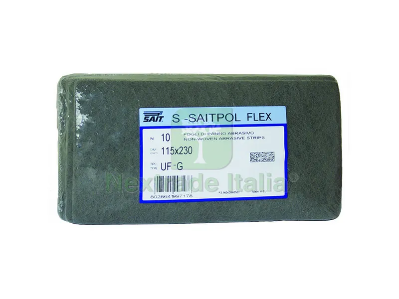 10PZ FOGLIO ABRASIVO SCOTCHBRITE SAITPOL FLEX mm. 115x230. tipo UF — Punte, frese e dischi — rif. FERX.VIT41061 10PZ FOGLIO ABRASIVO SCOTCHBRITE SAITPOL FLEX mm. 115x230. tipo UF — Punte, frese e dischi — rif. FERX.VIT41061