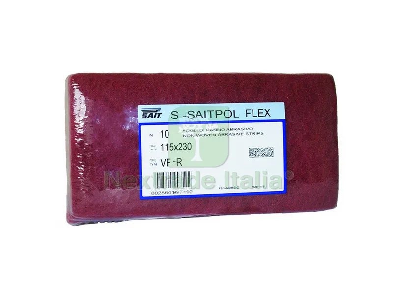 10PZ FOGLIO ABRASIVO SCOTCHBRITE SAITPOL FLEX mm. 115x230. tipo VF — Punte, frese e dischi — rif. FERX.VIT41060