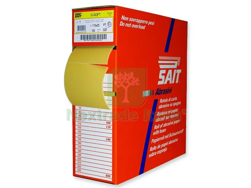 CARTA ABRASIVA RI-SAITAC-SOF 5G mm. 115x25 mt. grana 280 — Punte, frese e dischi — rif. FERX.VIT42740