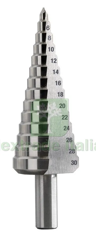 UTENSILE CONICO INTEGRALE A GRADINO N°6 13 gr.-Ø mm. 4-30 -L. mm. 97 — Tubi e raccordi — rif. FERX.VIT27508 UTENSILE CONICO INTEGRALE A GRADINO N°6 13 gr.-Ø mm. 4-30 -L. mm. 97 — Tubi e raccordi — rif. FERX.VIT27508