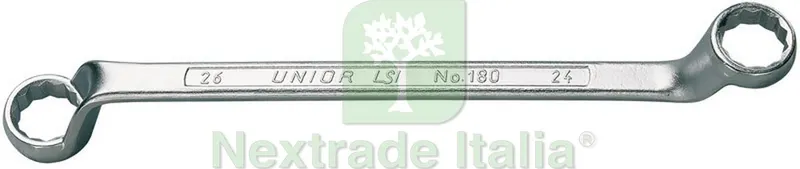 4PZ CHIAVE POLIGONALE DOPPIA PIEGATA Art. 180/1 mm. 10x11 — Chiavi e bussole — rif. FERX.VIT11203