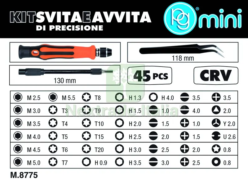 KIT SVITA E AVVITA DI PRECISIONE 45 PEZZI Art. M.8775 — Trapani e avvitatori — rif. FERX.VIT59171 — foto 3 KIT SVITA E AVVITA DI PRECISIONE 45 PEZZI Art. M.8775 — Trapani e avvitatori — rif. FERX.VIT59171 — foto 3