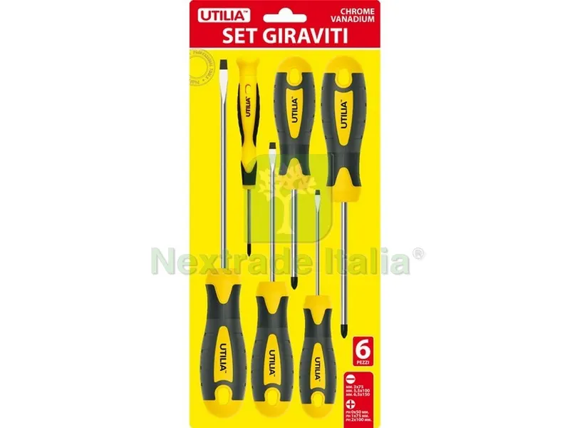 SET GIRAVITI TAGLIO E CROCE 6 PZ. — Cacciaviti e giraviti — rif. FERX.VIT48307 SET GIRAVITI TAGLIO E CROCE 6 PZ. — Cacciaviti e giraviti — rif. FERX.VIT48307