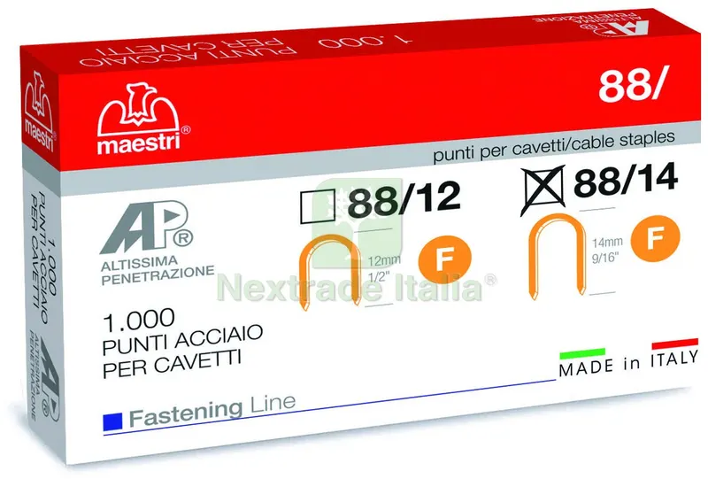 1000MILA PZ Punti per Fissacavi Mod. 88/14 mm. 14 — Cavi e fili — rif. FERX.VIT33259