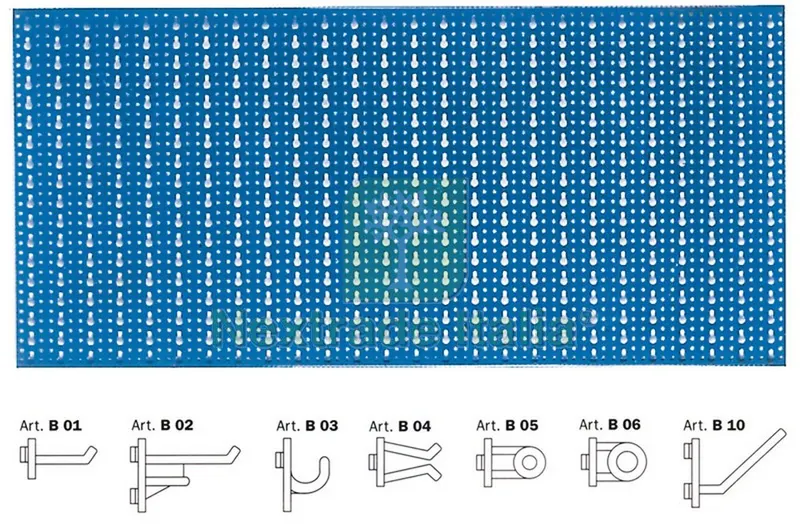 PANNELLO PORTAUTENSILI CON GANCI cm. 100x50 - Blu — Reti e recinzioni — rif. FERX.VIT23741 PANNELLO PORTAUTENSILI CON GANCI cm. 100x50 - Blu — Reti e recinzioni — rif. FERX.VIT23741