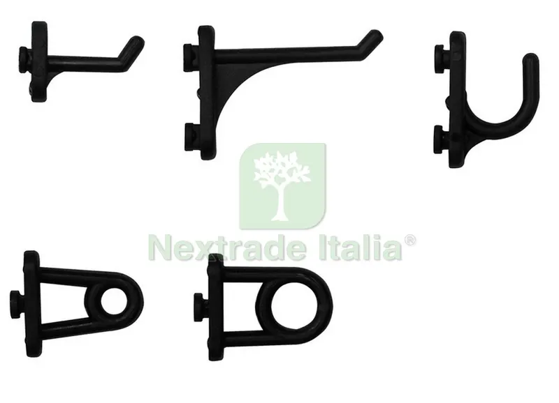 100PZ GANCIO PER PANNELLI PORTAUTENSILI IN NYLON tipo B02 — Ferramenta per legno e mobili — rif. FERX.VIT34498 100PZ GANCIO PER PANNELLI PORTAUTENSILI IN NYLON tipo B02 — Ferramenta per legno e mobili — rif. FERX.VIT34498