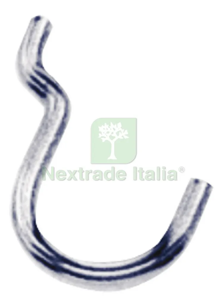200CT Gancio per Pannelli Portautensili in Ferro Nichelato n. 3 — Ferramenta per legno e mobili — rif. FERX.VIT9354
