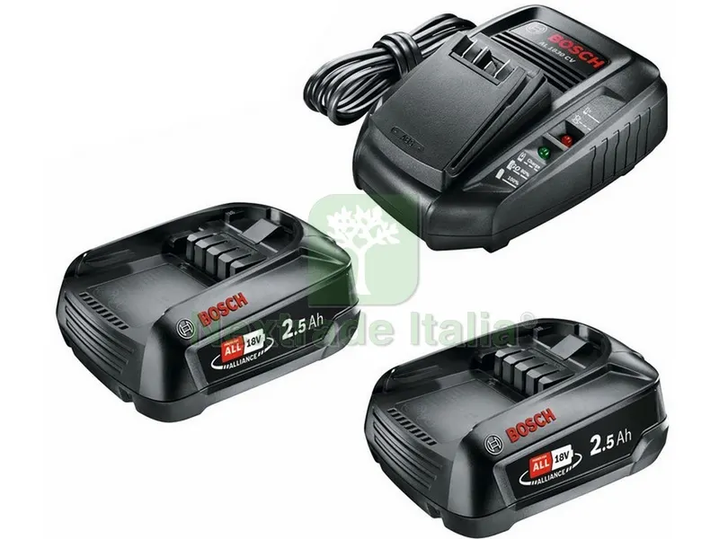 2 Batterie 18V 2,5 Ah + Caricabatteria al 1830 CV — Batterie e caricabatterie — rif. FERX.VIT54561 2 Batterie 18V 2,5 Ah + Caricabatteria al 1830 CV — Batterie e caricabatterie — rif. FERX.VIT54561