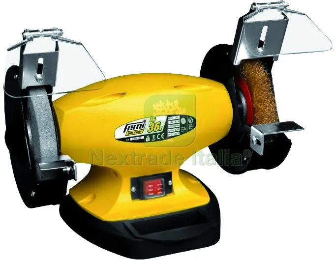 Femi SMERIGLIATRICE/PULITRICE DA BANCO ''BG 36N'' 330 W con 1 mola ø 150 mm e spazzola ø 150 mm — Smerigliatrici e seghe — rif. FERX.VIT60248 Femi SMERIGLIATRICE/PULITRICE DA BANCO ''BG 36N'' 330 W con 1 mola ø 150 mm e spazzola ø 150 mm — Smerigliatrici e seghe — rif. FERX.VIT60248
