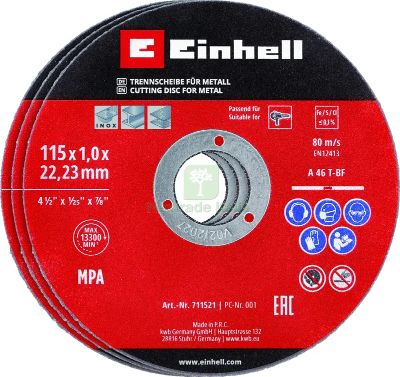 20CF Einhell SET 5 PZ. DISCHI DA TAGLIO Ø mm. 115x1,0 — Marchi utensili elettrici — rif. FERX.VIT59739 20CF Einhell SET 5 PZ. DISCHI DA TAGLIO Ø mm. 115x1,0 — Marchi utensili elettrici — rif. FERX.VIT59739