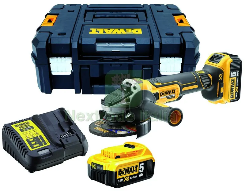 DeWalt SMERIGLIATRICE ANGOLARE BRUSHLESS 18V DCG405P2-QW 125mm,2 batterie 5,0 Ah,valigetta Tstak — Smerigliatrici e seghe — rif. FERX.VIT59386 — foto 2 DeWalt SMERIGLIATRICE ANGOLARE BRUSHLESS 18V DCG405P2-QW 125mm,2 batterie 5,0 Ah,valigetta Tstak — Smerigliatrici e seghe — rif. FERX.VIT59386 — foto 2