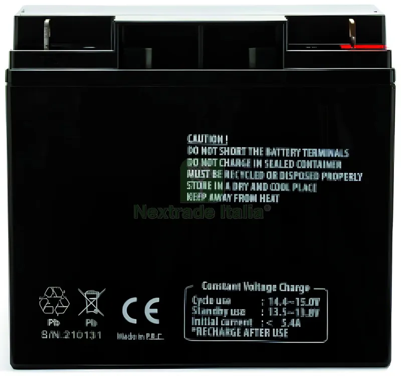 BATTERIA RICARICABILE AL PIOMBO 12V 18 Ah cm. 7,5x18x16,5 h — Pile e batterie — rif. FERX.VIT59962 BATTERIA RICARICABILE AL PIOMBO 12V 18 Ah cm. 7,5x18x16,5 h — Pile e batterie — rif. FERX.VIT59962