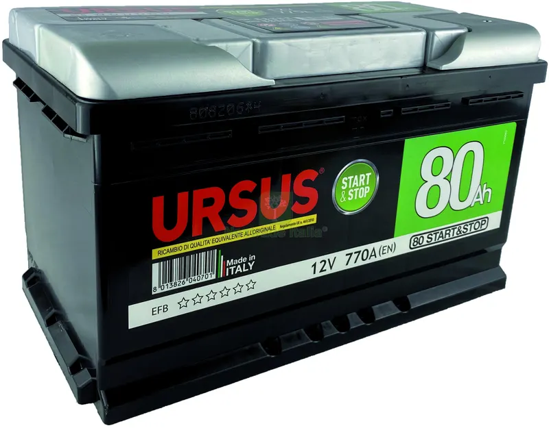 BATTERIA AVVIAMENTO AUTO URSUS START & STOP 80 Ah — Ricambi e fluidi auto — rif. FERX.VIT56677 BATTERIA AVVIAMENTO AUTO URSUS START & STOP 80 Ah — Ricambi e fluidi auto — rif. FERX.VIT56677