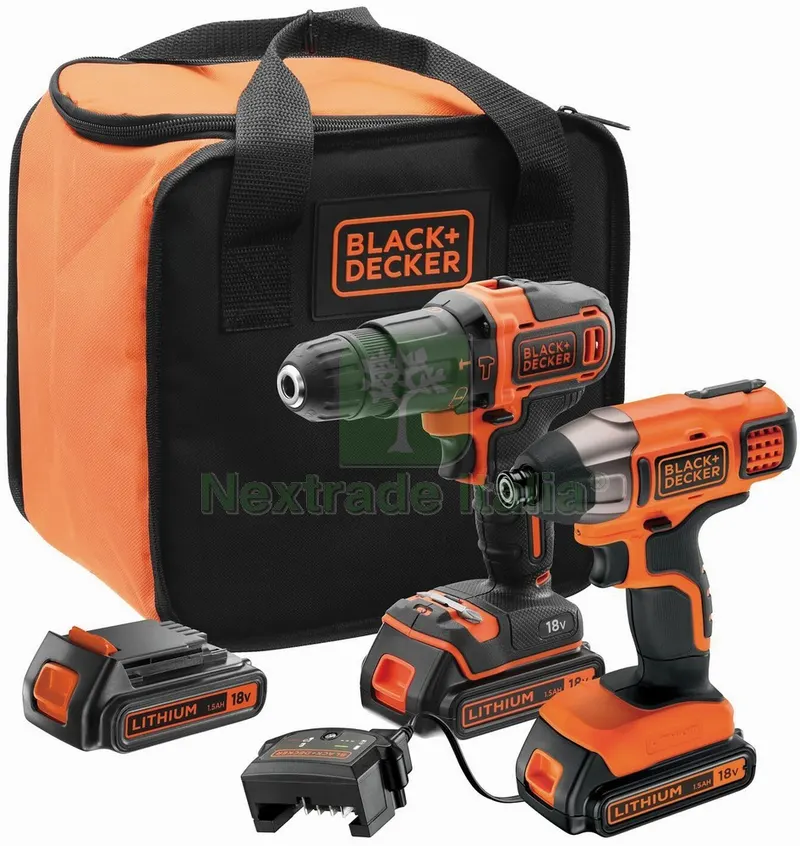Black+Decker Kit Trapano Avvitatore PERCUSSIONE+AVVITATORE IMP. BCK21S2S QW — Trapani e avvitatori — rif. FERX.VIT56236 Black+Decker Kit Trapano Avvitatore PERCUSSIONE+AVVITATORE IMP. BCK21S2S QW — Trapani e avvitatori — rif. FERX.VIT56236