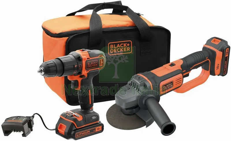 Black+Decker Kit Trapano Avvitatore PERCUSSIONE+SMERIGLIATRICE BCK24D2S QW — Trapani e avvitatori — rif. FERX.VIT56235 Black+Decker Kit Trapano Avvitatore PERCUSSIONE+SMERIGLIATRICE BCK24D2S QW — Trapani e avvitatori — rif. FERX.VIT56235