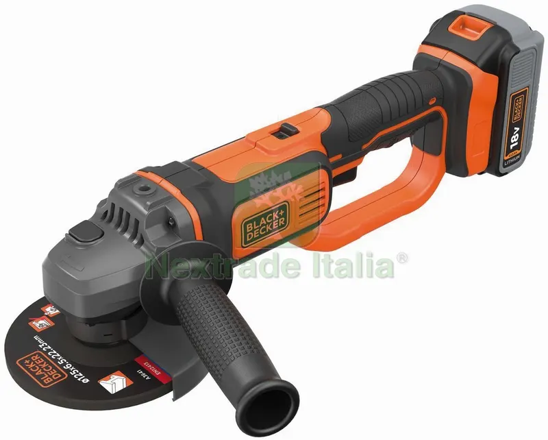 Black+Decker SMERIGLIATRICE A BATTERIA BCG720M1-QW 115/125 mm. 18V 1 batteria 4,0 Ah — Smerigliatrici e seghe — rif. FERX.VIT56238 Black+Decker SMERIGLIATRICE A BATTERIA BCG720M1-QW 115/125 mm. 18V 1 batteria 4,0 Ah — Smerigliatrici e seghe — rif. FERX.VIT56238