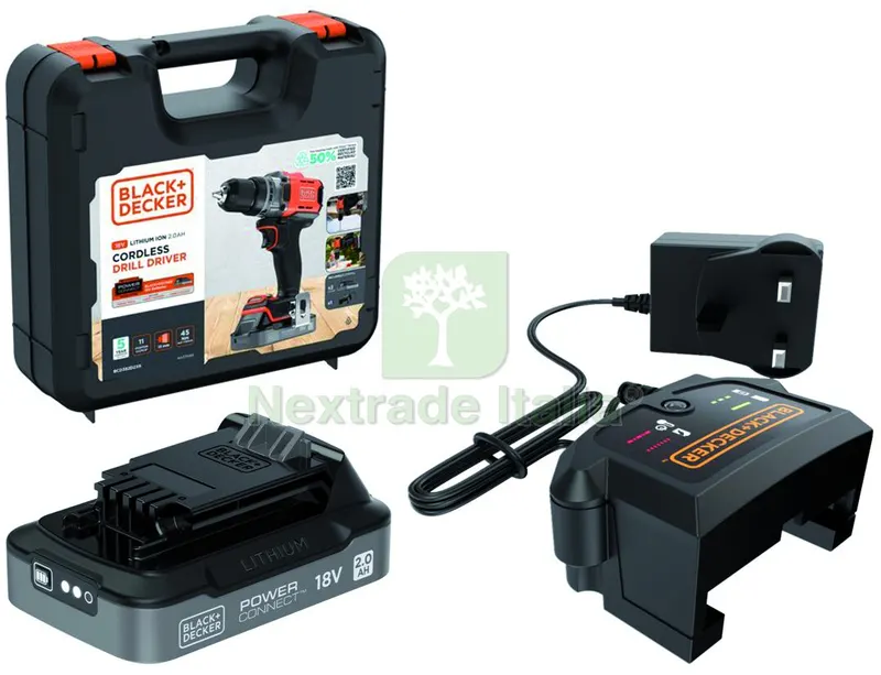Black+Decker Trapano Avvitatore a Batteria BCD382D2XK-QW 18 V 2 batterie 2,0 Ah — Trapani e avvitatori — rif. FERX.VIT57824 — foto 2 Black+Decker Trapano Avvitatore a Batteria BCD382D2XK-QW 18 V 2 batterie 2,0 Ah — Trapani e avvitatori — rif. FERX.VIT57824 — foto 2