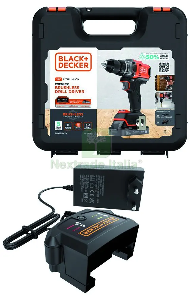 Black+Decker Trapano Avvitatore a Batteria BLD682D1XK-QW Brushless 18 V 1 batteria 2,0 Ah — Trapani e avvitatori — rif. FERX.VIT57828 — foto 2 Black+Decker Trapano Avvitatore a Batteria BLD682D1XK-QW Brushless 18 V 1 batteria 2,0 Ah — Trapani e avvitatori — rif. FERX.VIT57828 — foto 2
