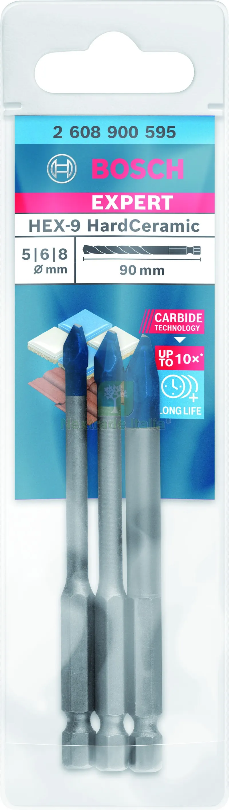 SET PUNTE Expert HEX-9 HardCeramic PZ. 3 Ø mm. 5/6/8x90 — Punte, frese e dischi — rif. FERX.VIT57946 — foto 3