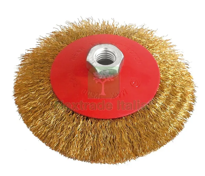 SPAZZOLA CIRCOLARE CONICA attacco M14 Ø mm. 125 — Punte, frese e dischi — rif. FERX.VIT33411