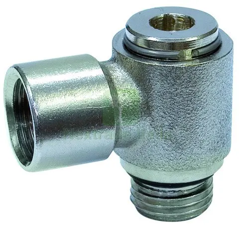 10PZ RACCORDO PER TUBI PER COMPRESSORE GIREVOLE A L M/F mis. 1/4x1/4 — Trapani e avvitatori — rif. FERX.VIT58103