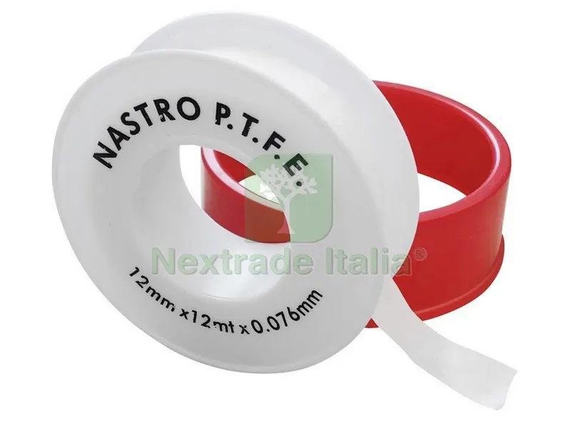 10PZ Nastro Teflon 1/2x12 mt. spessore mm. 0,076 — Guarnizioni e tenute — rif. FERX.VIT24254 10PZ Nastro Teflon 1/2x12 mt. spessore mm. 0,076 — Guarnizioni e tenute — rif. FERX.VIT24254