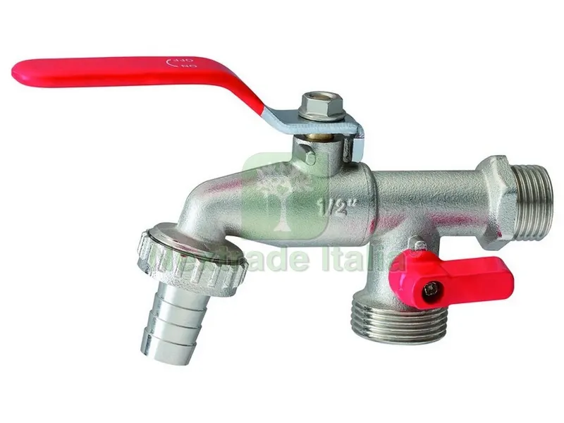 6PZ Rubinetto P.GOMMA a Sfera in Ottone con Doppio Attacco mis. 1/2 — Rubinetti e valvole — rif. FERX.VIT46329