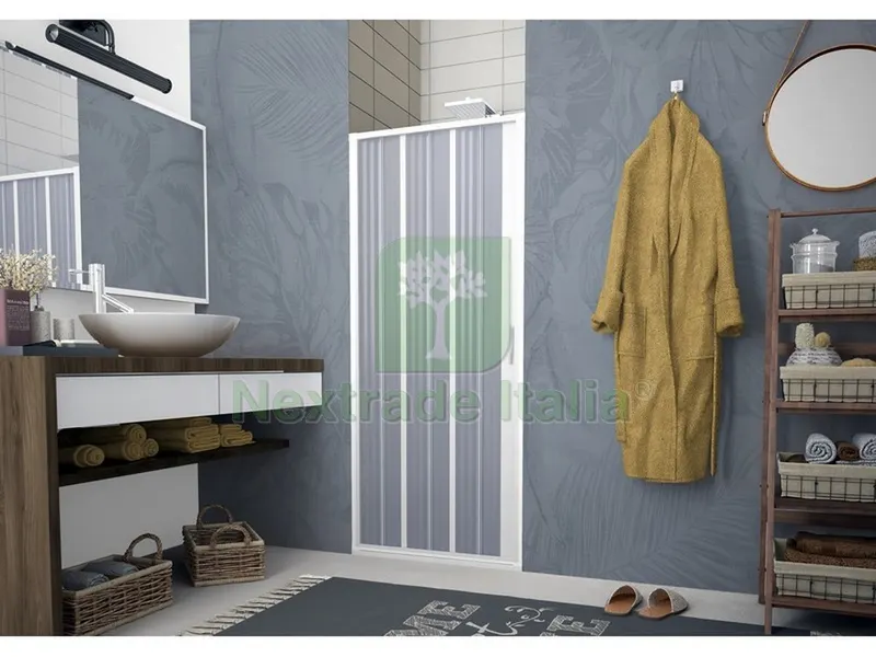 BOX DOCCIA A SOFFIETTO GOLD acrilico cm. 60-80 x 185 h — Accessori bagno — rif. FERX.VIT36334