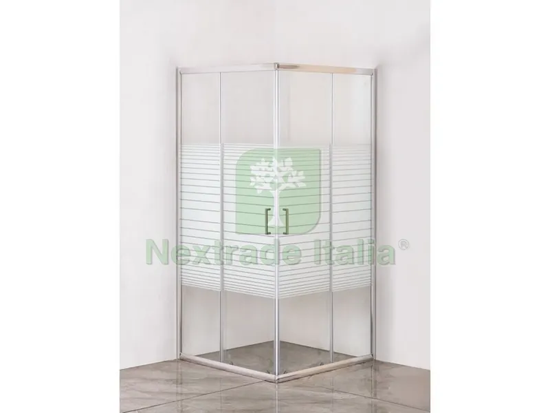 BOX DOCCIA ANGOLARE ERA IN VETRO SERIGRAFATO cm. 69x69x190 h — Accessori bagno — rif. FERX.VIT56764 BOX DOCCIA ANGOLARE ERA IN VETRO SERIGRAFATO cm. 69x69x190 h — Accessori bagno — rif. FERX.VIT56764
