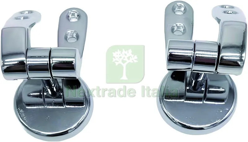 CERNIERA IN OTTONE CROMATO PER SEDILE WC IN LEGNO cod. 22295 PZ. 2 — Sanitari e ceramiche — rif. FERX.VIT58272