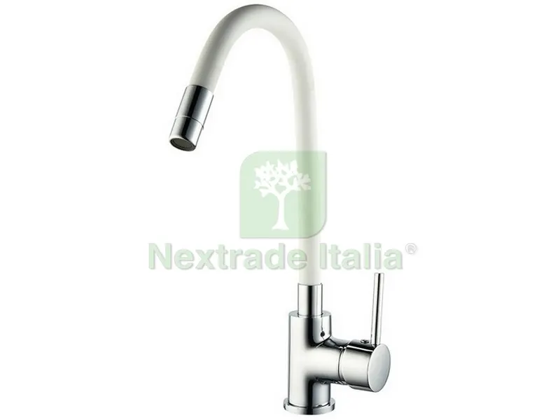 MISCELATORE LAVELLO A CANNA ALTA FLESSIBILE col. Bianco — Rubinetti e valvole — rif. FERX.VIT49822 MISCELATORE LAVELLO A CANNA ALTA FLESSIBILE col. Bianco — Rubinetti e valvole — rif. FERX.VIT49822