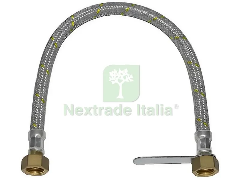 6PZ TUBO FLESSIBILE PER CENTRALINE GAS CON CHIAVE Attacco 1/2 FF cm. 50 — Tubi e raccordi — rif. FERX.VIT53748