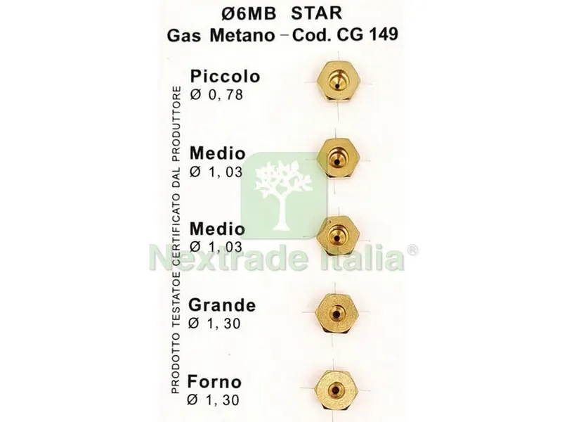 5CF UGELLI PER CUCINA METANO kit 5 pezzi — Tubi e raccordi — rif. FERX.VIT53751 5CF UGELLI PER CUCINA METANO kit 5 pezzi — Tubi e raccordi — rif. FERX.VIT53751