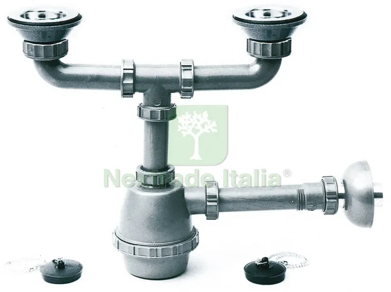 SIFONE IN PLASTICA A 2 VIE Con pilette mis. 1.1/4 — Scarichi e sifoni — rif. FERX.VIT6274 SIFONE IN PLASTICA A 2 VIE Con pilette mis. 1.1/4 — Scarichi e sifoni — rif. FERX.VIT6274